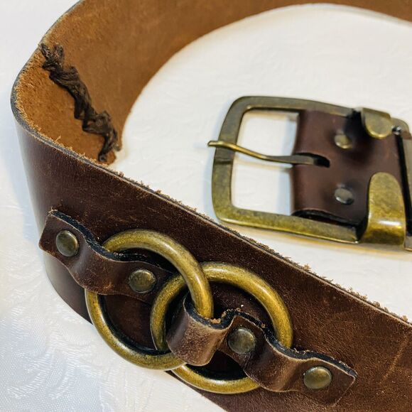 Marc Bernstein Handcrafted Brown Leather Belt M main image 9